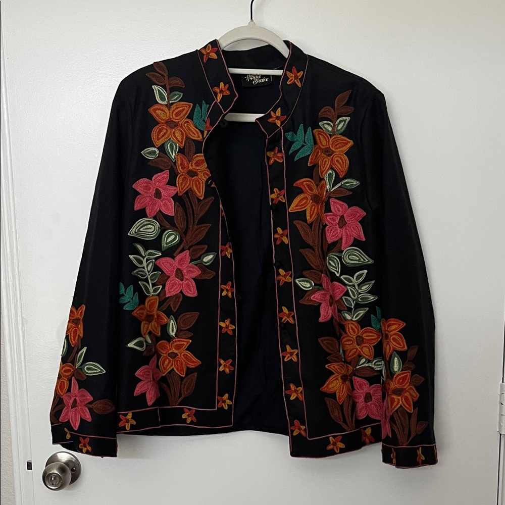 The Hippie Shake Day Tripper Embroidered Jacket Black UK10/12